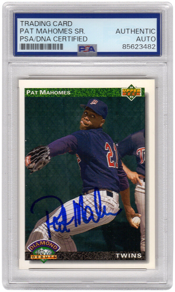 Pat (Patrick) Mahomes Sr. Signed Twins 1992 Upper Deck Rookie Baseball Card #776 - (PSA Encapsulated)