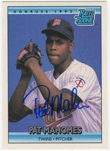 Pat (Patrick) Mahomes Sr. Signed Minnesota Twins 1992 Donruss Rate Rookie Baseball Card #403