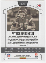Pat (Patrick) Mahomes Sr. Signed Chiefs Patrick Mahomes 2019 Panini Legacy Football Card #51 w/Who's Your Daddy?