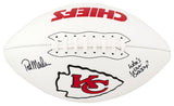 Pat (Patrick) Mahomes Sr. Signed Kansas City Chiefs logo Franklin White Logo Football w/Who's Your Daddy?