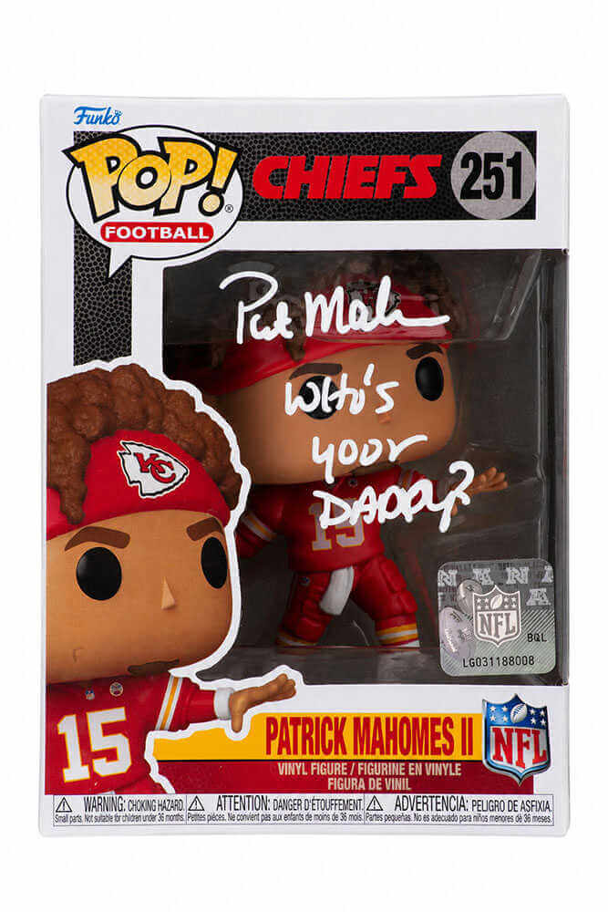 Pat (Patrick) Mahomes Sr. Signed Kansas City Chiefs Funko Pop Doll #251 w/Who's Your Daddy?