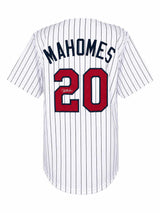 Pat (Patrick) Mahomes Sr. Signed White Pinstripe Custom Baseball Jersey