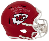 Pat (Patrick) Mahomes Sr. Signed Kansas City Chiefs Riddell Full Size Speed Replica Helmet w/2-Inscriptions