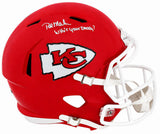 Pat (Patrick) Mahomes Sr. Signed Kansas City Chiefs Riddell Full Size Speed Replica Helmet w/Who's Your Daddy?