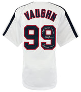 Charlie Sheen, Corbin Bernsen & Tom Berenger Signed White Custom Vaughn #99 Baseball Jersey