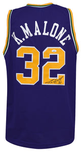 Karl Malone Signed Purple Custom Basketball Jersey - (JSA)