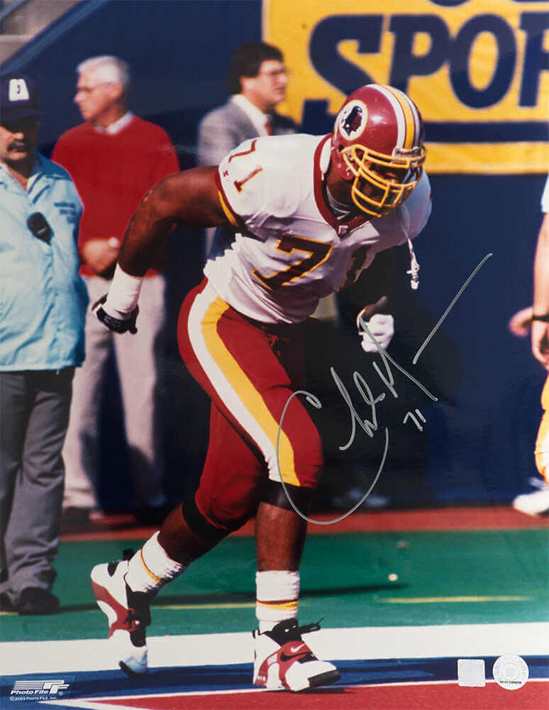 Charles Mann Signed Washington Football Team White Jersey 16x20 Photo