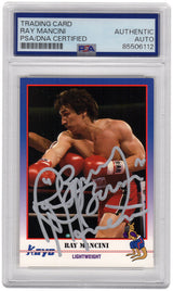 Ray Mancini Signed 1991 Kayo Boxing Trading Card #86 w/Boom Boom - (PSA Encapsulated)