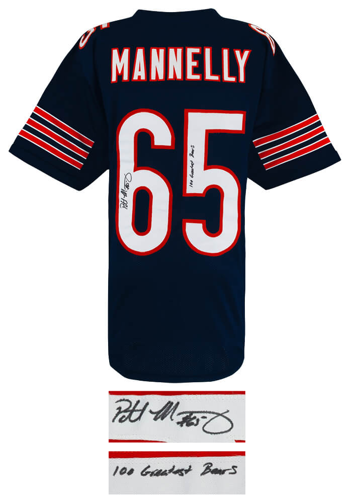 Patrick Mannelly Signed Navy Custom Football Jersey w/100 Greatest Bears