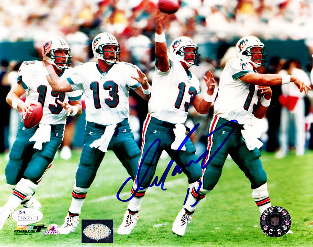 Dan Marino Signed Miami Dolphins Multi Exposure Passing 8x10 Photo (Marino Hologram)
