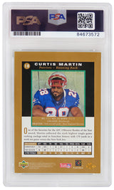 Curtis Martin Signed New England Patriots 1995 SP Foil Rookie Football Card #18 - (PSA Encapsulated / Auto Grade 10)