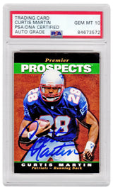 Curtis Martin Signed New England Patriots 1995 SP Foil Rookie Football Card #18 - (PSA Encapsulated / Auto Grade 10)