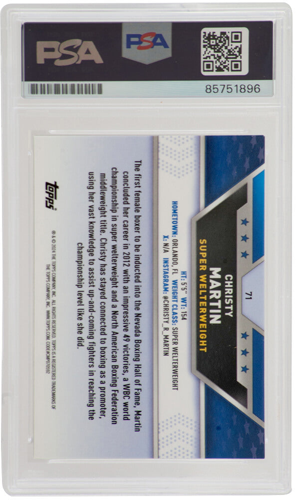 Christy Martin Signed 2024 Topps Chrome Boxing Trading Card #71 - (PSA Encapsulated)