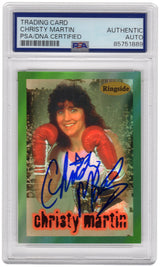 Christy Martin Signed 1996 Ringside Boxing Trading Card #55 - (PSA Encapsulated)