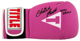 Christy Martin Signed Title Pink & White Boxing Glove w/2020 IB HOF
