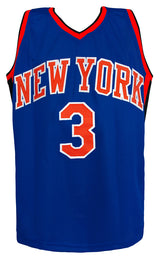 Stephon Marbury Signed Blue Custom Basketball Jersey