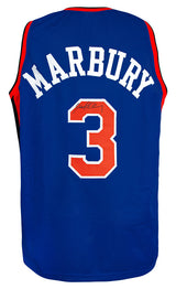 Stephon Marbury Signed Blue Custom Basketball Jersey