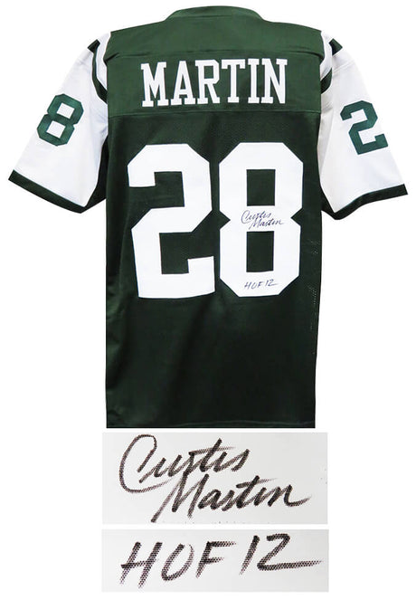 Curtis Martin Signed Green Custom Football Jersey w/HOF'12