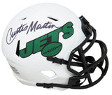 Curtis Martin Signed New York Jets Lunar Eclipe White Matte Riddell Speed Mini Helmet