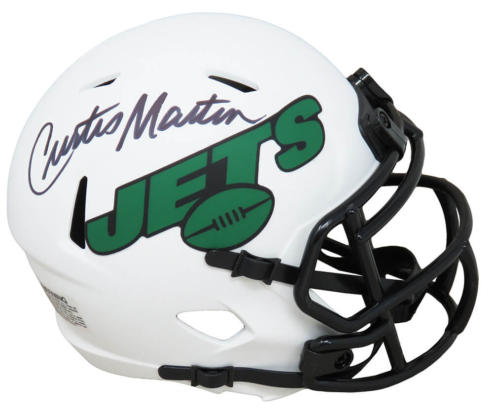 Curtis Martin Signed New York Jets Lunar Eclipe White Matte Riddell Speed Mini Helmet