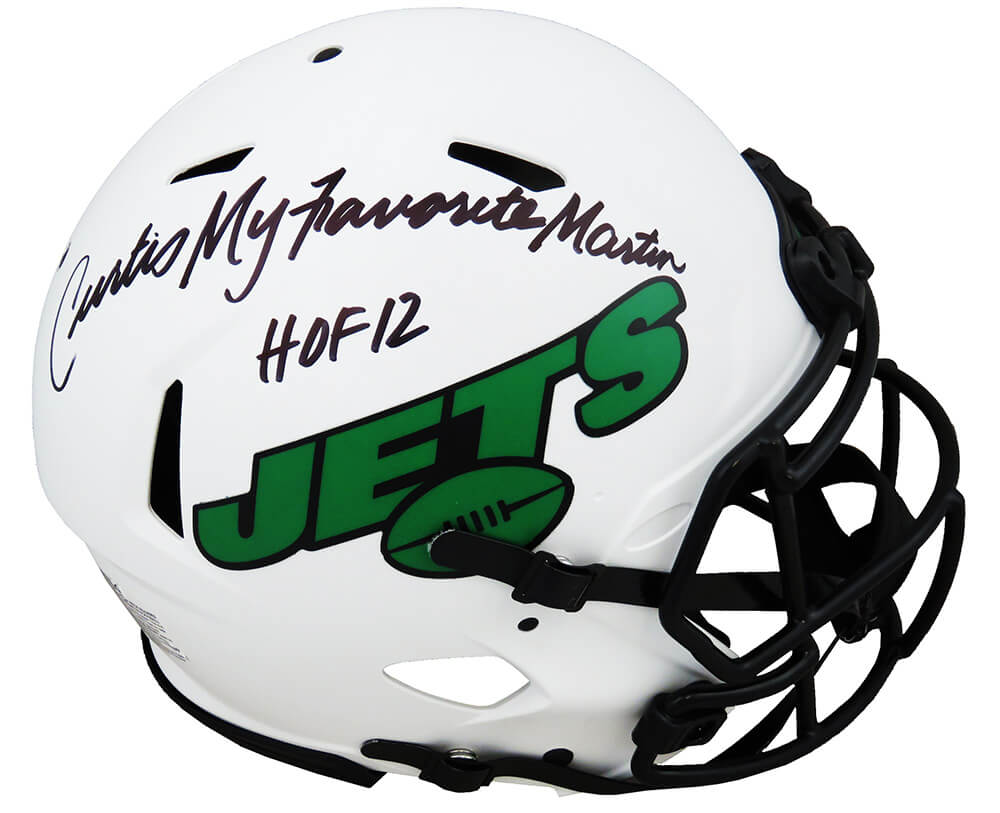 Curtis Martin Signed New York Jets Lunar Eclipse Riddell Authentic Speed Helmet w/HOF'12, My Favorite