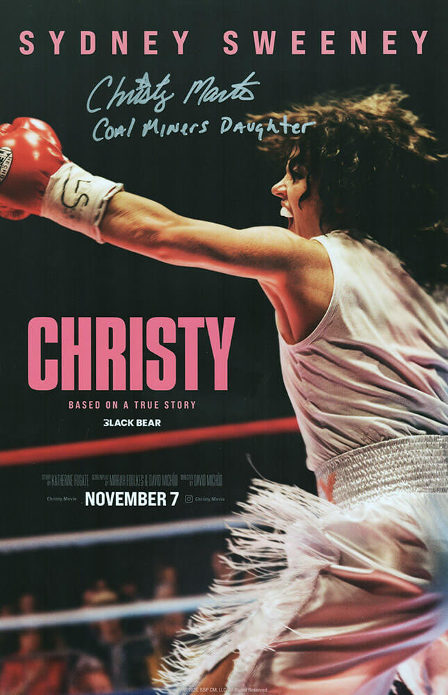 Christy Martin Signed Christy 11x17 Movie Poster w/Coal Miner's Daughter