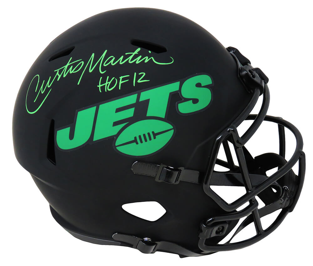 Curtis Martin Signed New York Jets Eclipse Riddell Full Size Speed Replica Helmet w/HOF'12
