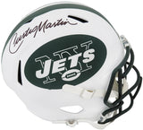 Curtis Martin Signed New York Jets White Riddell Full Size Speed Replica Helmet