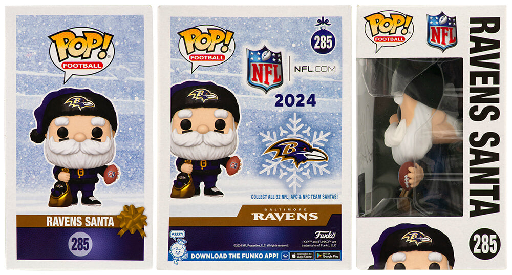Derrick Mason Signed Baltimore Ravens SANTA Funko Pop Doll #285