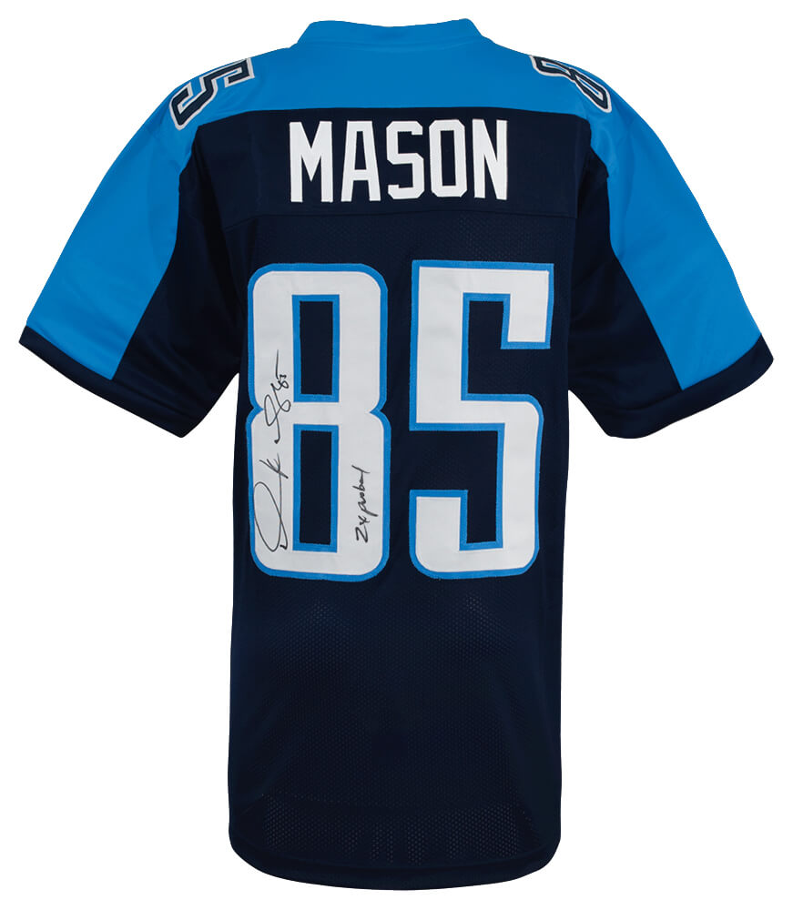 Derrick Mason Signed Blue Custom Football Jersey w/2x Pro Bowl