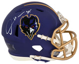 Derrick Mason Signed Baltimore Ravens 2024 Alternate Purple Riddell Speed Mini Helmet