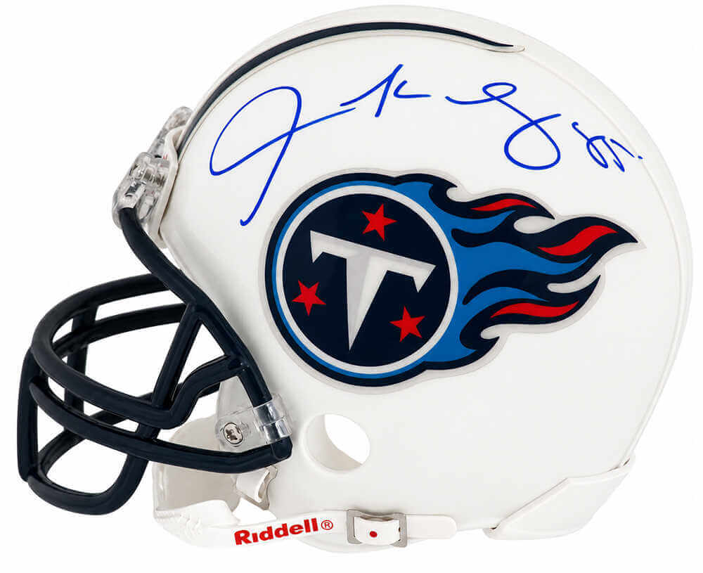 Derrick Mason Signed Tennessee Titans Riddell (VSR4) Mini Helmet