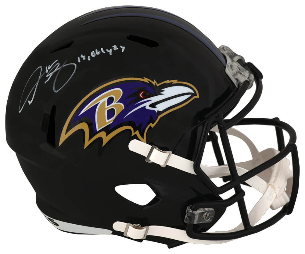 Derrick Mason Signed Baltimore Ravens Riddell Full Size Speed Replica Helmet w/12,061 Yards