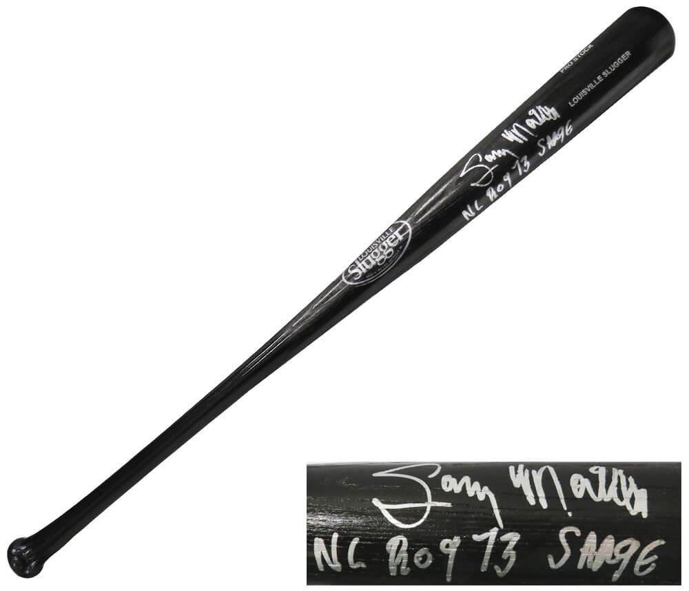 Gary Matthews Signed Louisville Slugger Black Baseball Bat w/NL ROY '73, Sarge