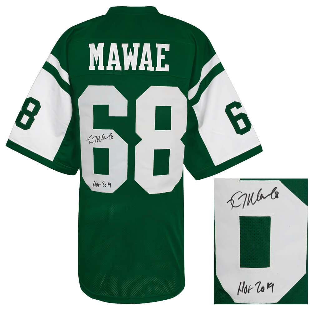 Kevin Mawae Signed Green T/B Custom Football Jersey w/HOF 2019