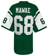 Kevin Mawae Signed Green T/B Custom Football Jersey w/HOF 2019