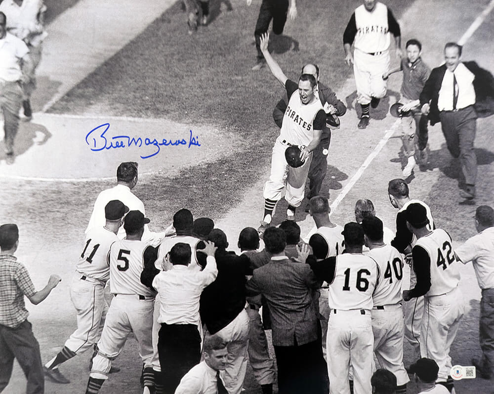 Bill Mazeroski Signed Pittsburgh Pirates 1960 WS Game 7 Walk Off HR 16x20 Photo - (Beckett)