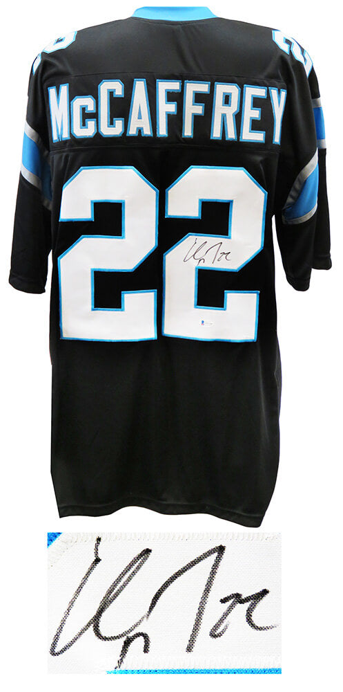 Christian McCaffrey Signed Black Custom Football Jersey (Beckett)