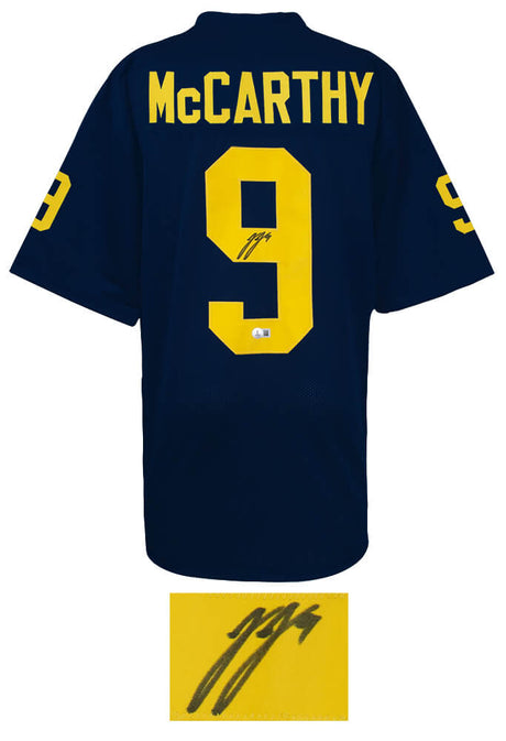 J.J. (JJ) McCarthy Signed Navy Custom College Football Jersey - (Beckett)