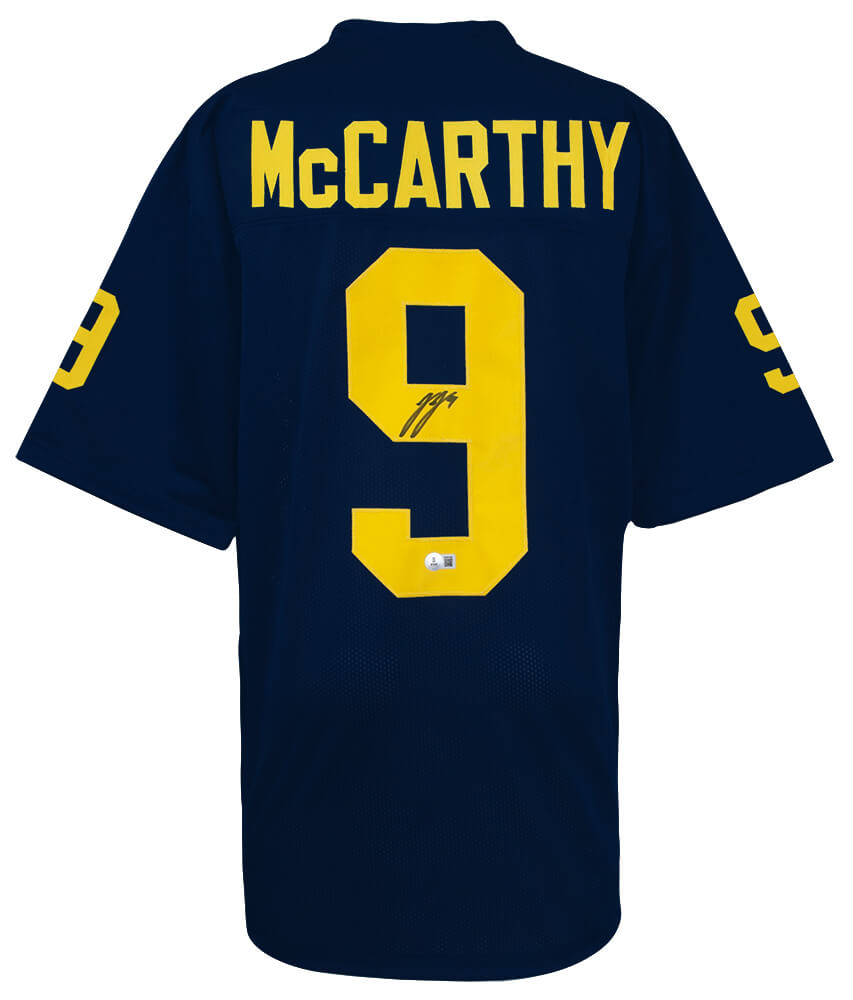 J.J. (JJ) McCarthy Signed Navy Custom College Football Jersey - (Beckett)