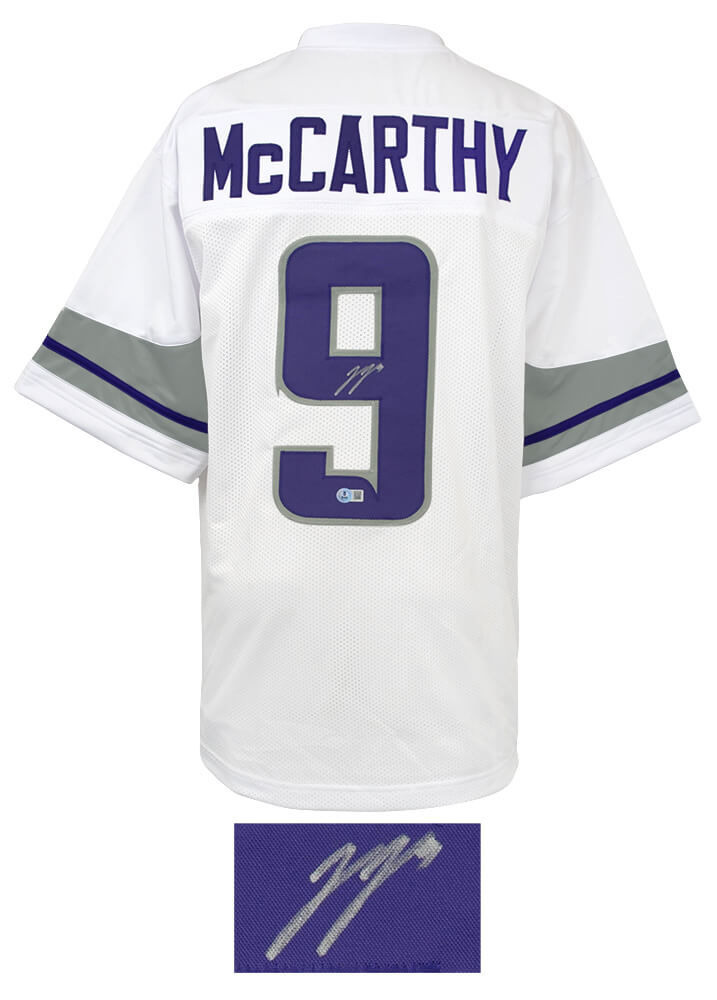 J.J. (JJ) McCarthy Signed White Alternate Custom Football Jersey - (Beckett)
