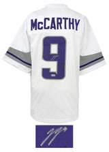 J.J. (JJ) McCarthy Signed White Alternate Custom Football Jersey - (Beckett)