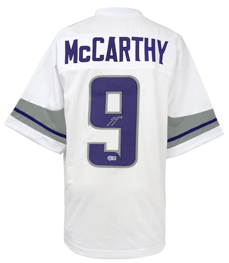 J.J. (JJ) McCarthy Signed White Alternate Custom Football Jersey - (Beckett)