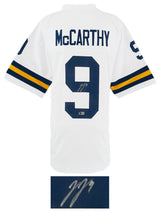 J.J. (JJ) McCarthy Signed White Custom College Football Jersey - (Beckett)