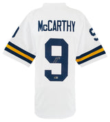 J.J. (JJ) McCarthy Signed White Custom College Football Jersey - (Beckett)