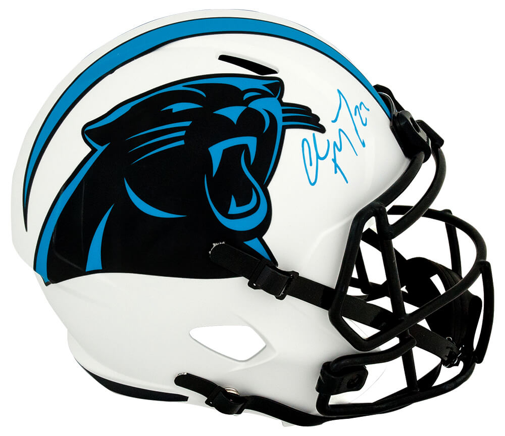 Christian McCaffrey Signed Carolina Panthers Lunar Eclipse Riddell Full Size Speed Replica Helmet - (Beckett)