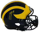 J.J. McCarthy Signed Michigan Wolverines Riddell Full Size Speed Replica Helmet - (Beckett)