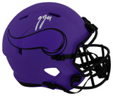 J.J. McCarthy Signed Minnesota Vikings RAVE Riddell Full Size Speed Replica Helmet - (Beckett)