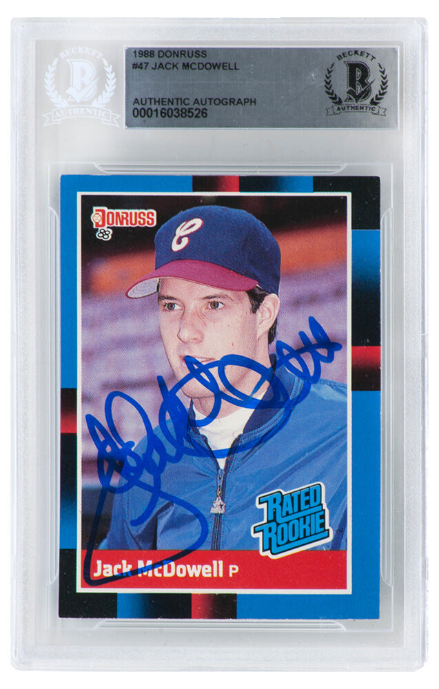 Jack McDowell Signed Chicago White Sox 1988 Donruss Rated Rookie Baseball Card #47 - (Beckett Encapsulated)