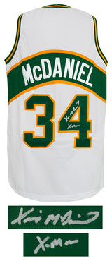 Xavier McDaniel Signed White Throwback Custom Basketball Jersey w/X-Man